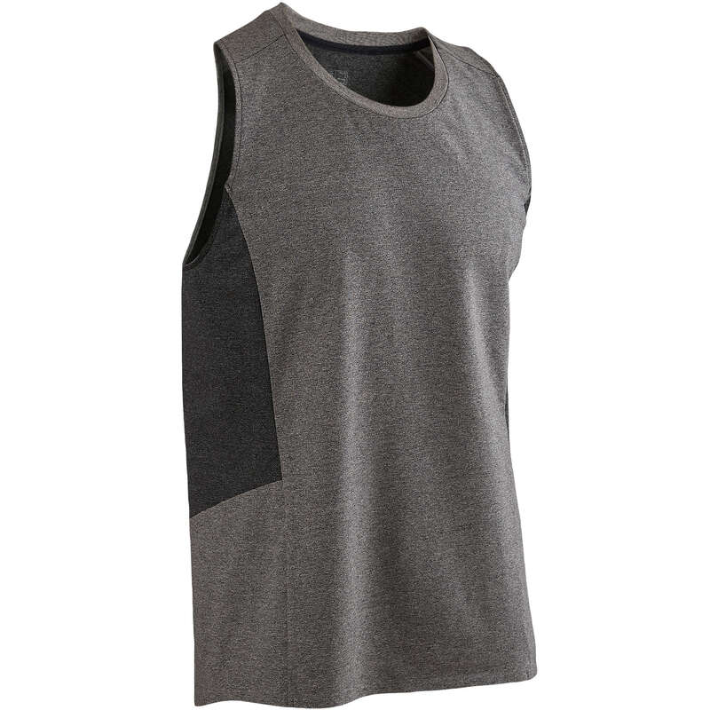 MAN GYM, PILATES APPAREL Clothing - 560 Gym Tank - Mottled Lt Grey DOMYOS - Clothing