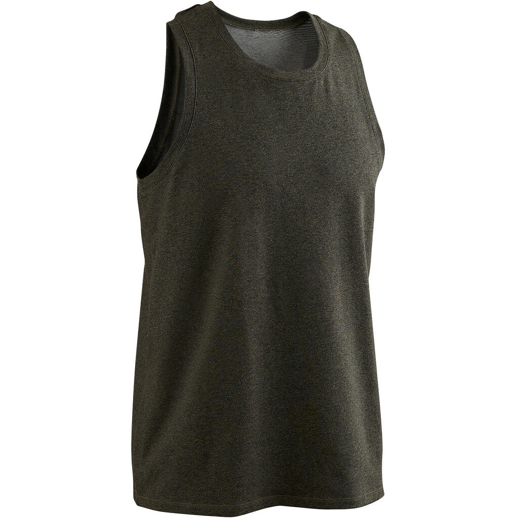 500 Gentle Gym & Pilates Tank Top - Khaki