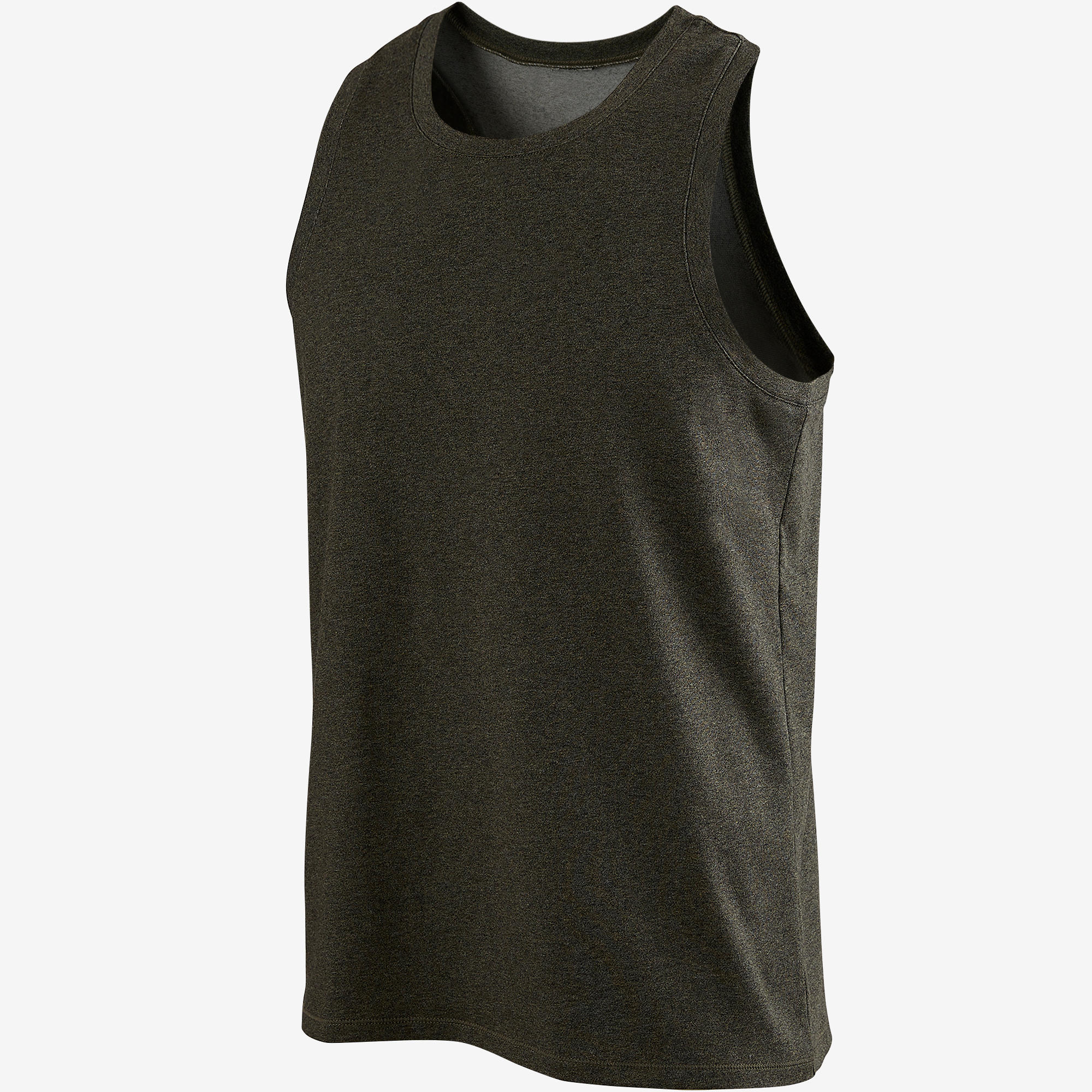 

Men's Gym Tank Top Slim Fit 500 - Khaki