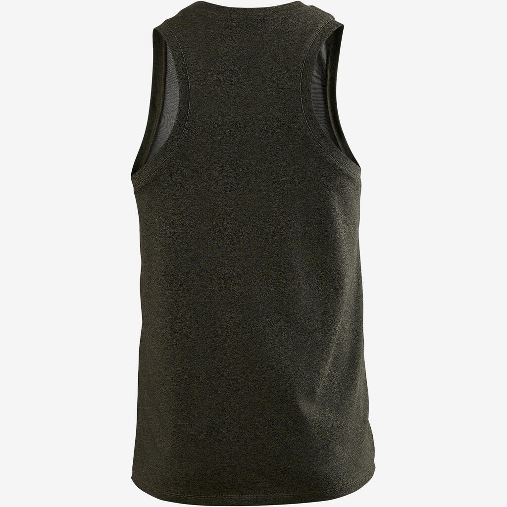 500 Gentle Gym & Pilates Tank Top - Khaki