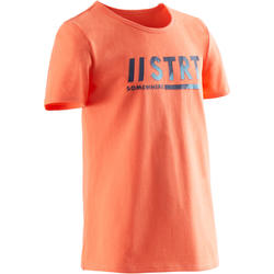 T-shirt manches courtes 100 garçon GYM ENFANT orange imprimé