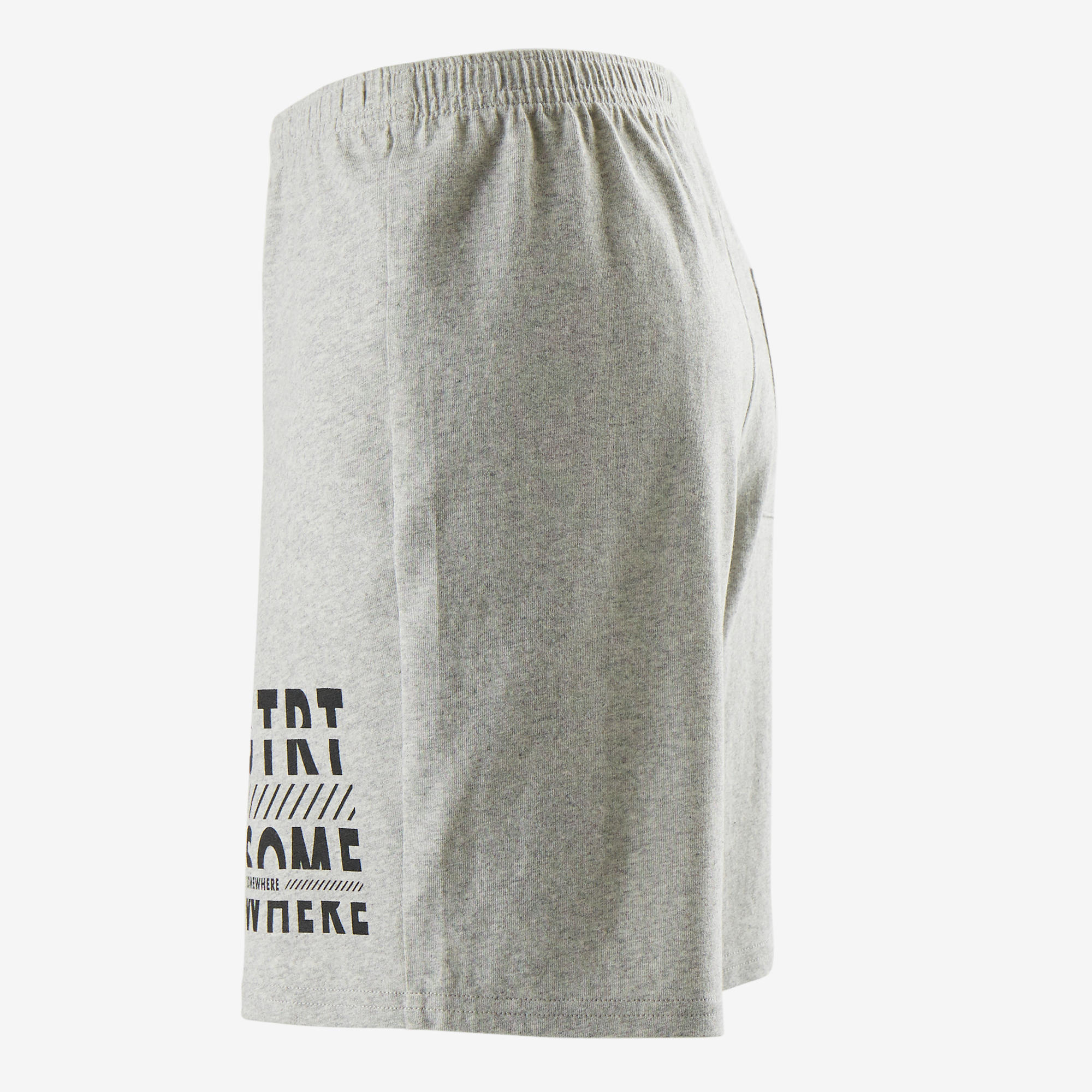 

Boys' Recycled Gym Shorts 100 - Heathered Light Grey/Print