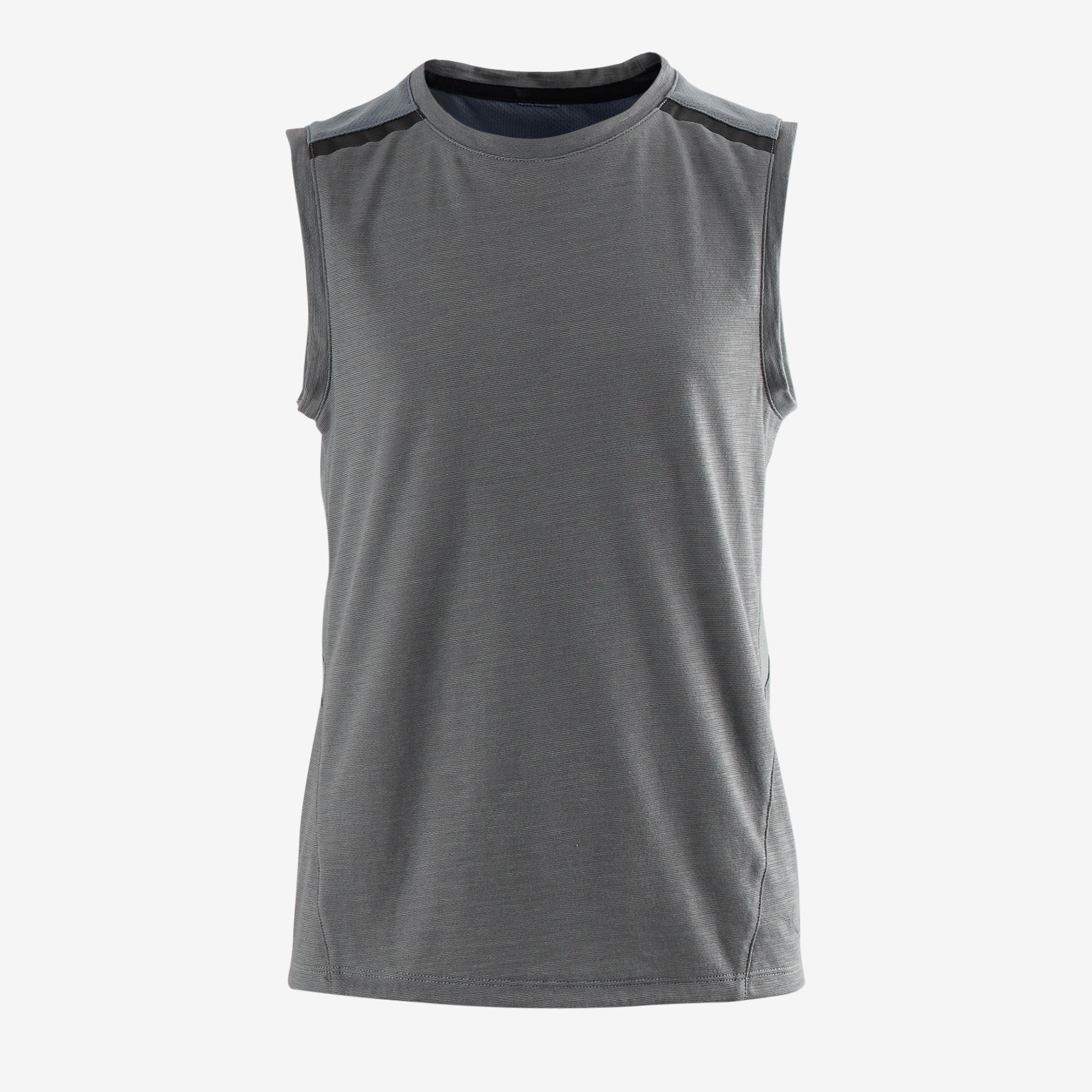 

500 Boys' Gym Breathable Cotton Tank Top - Mottled Grey -  By DOMYOS | Decathlon