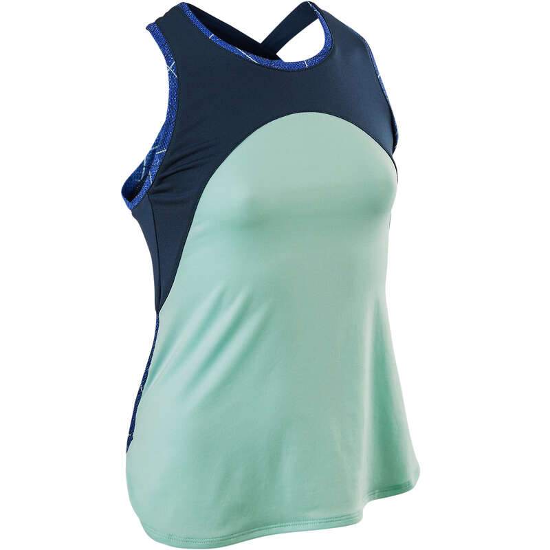 GIRL EDUCATIONAL GYM APPAREL Fitness and Gym - S900 Girls' Gym Tank Top Blue DOMYOS - Gym Activewear