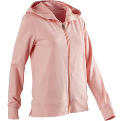 Veste 100 capuche Pilates Gym douce femme rose