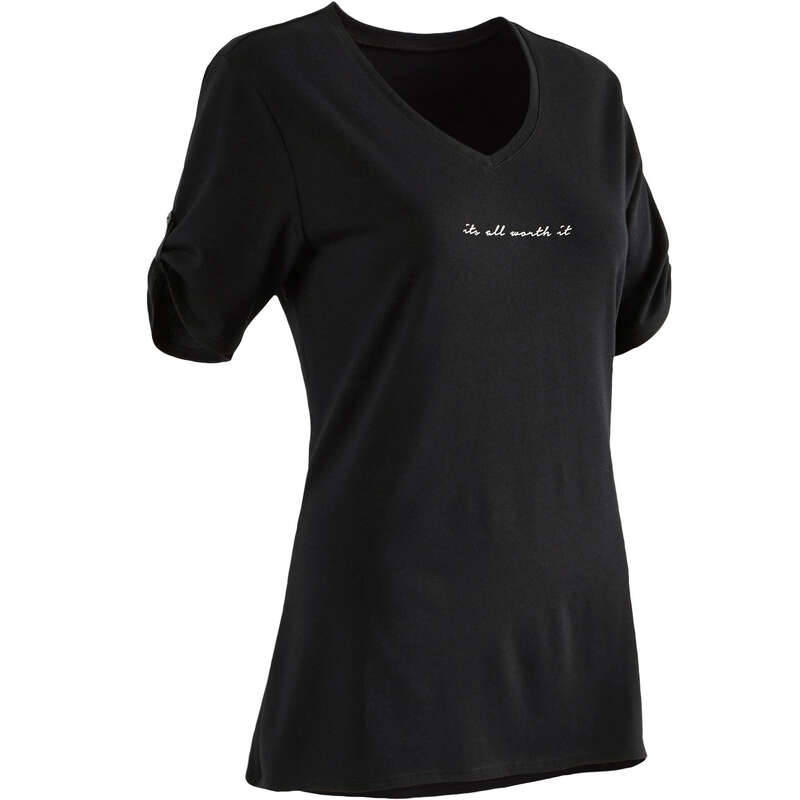 WOMAN T SHIRT LEGGING SHORT Pilates - 510 Gym T-Shirt - Black Print NYAMBA - Pilates Clothes