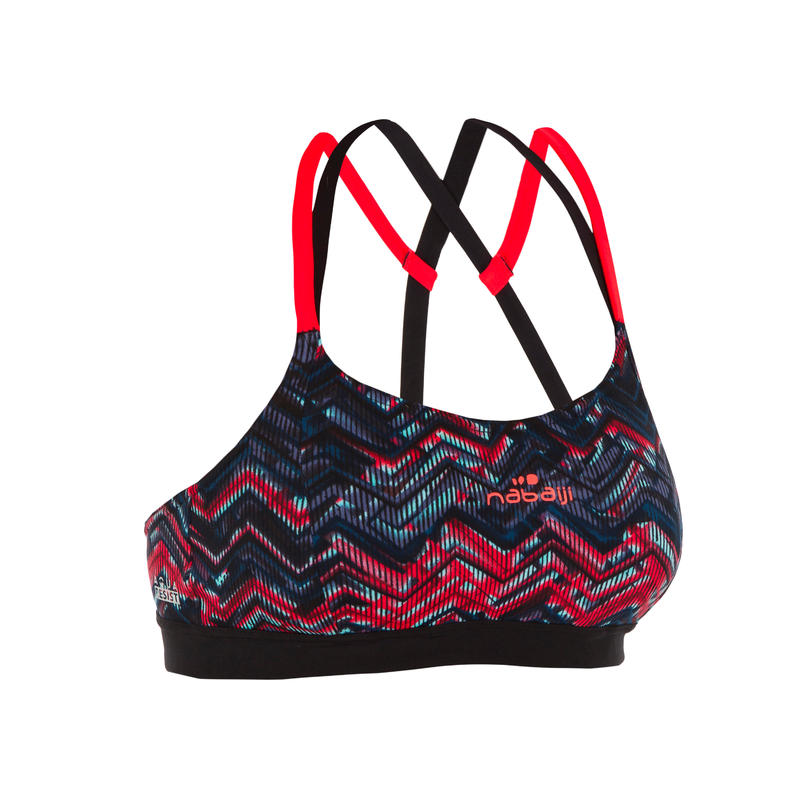 Haut de maillot de bain d'aquaforme femme Meg Ron noir rouge Haut de maillot de bain d'aquaforme femme Meg Ron noir rouge