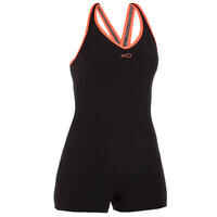 ملابس سباحة Lou بشورت من قطعة واحدة للسيدات للتمارين المائية - سوداء