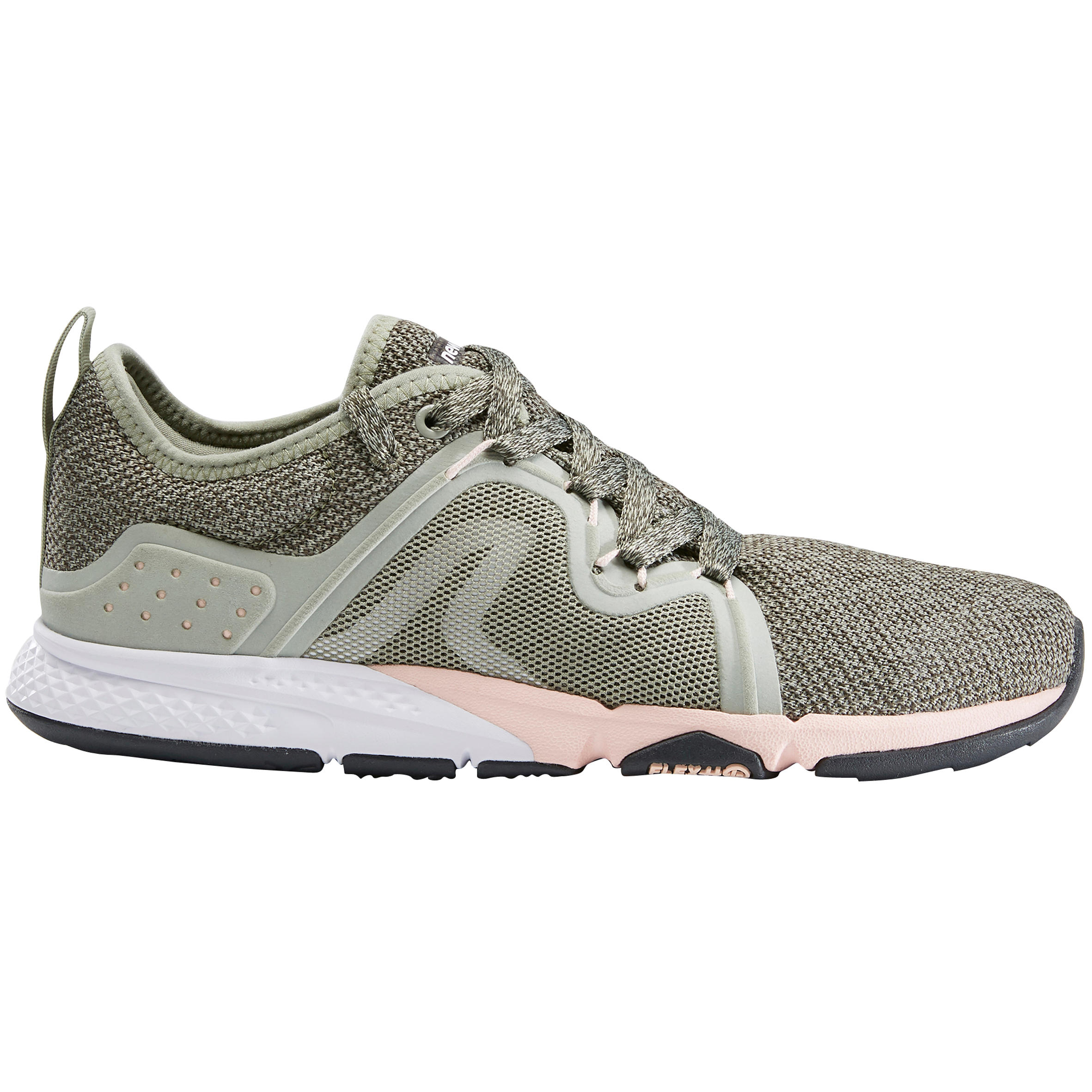 Zapatillas caminar PW 540 Flex H Mujer Caqui Rosa Decathlon