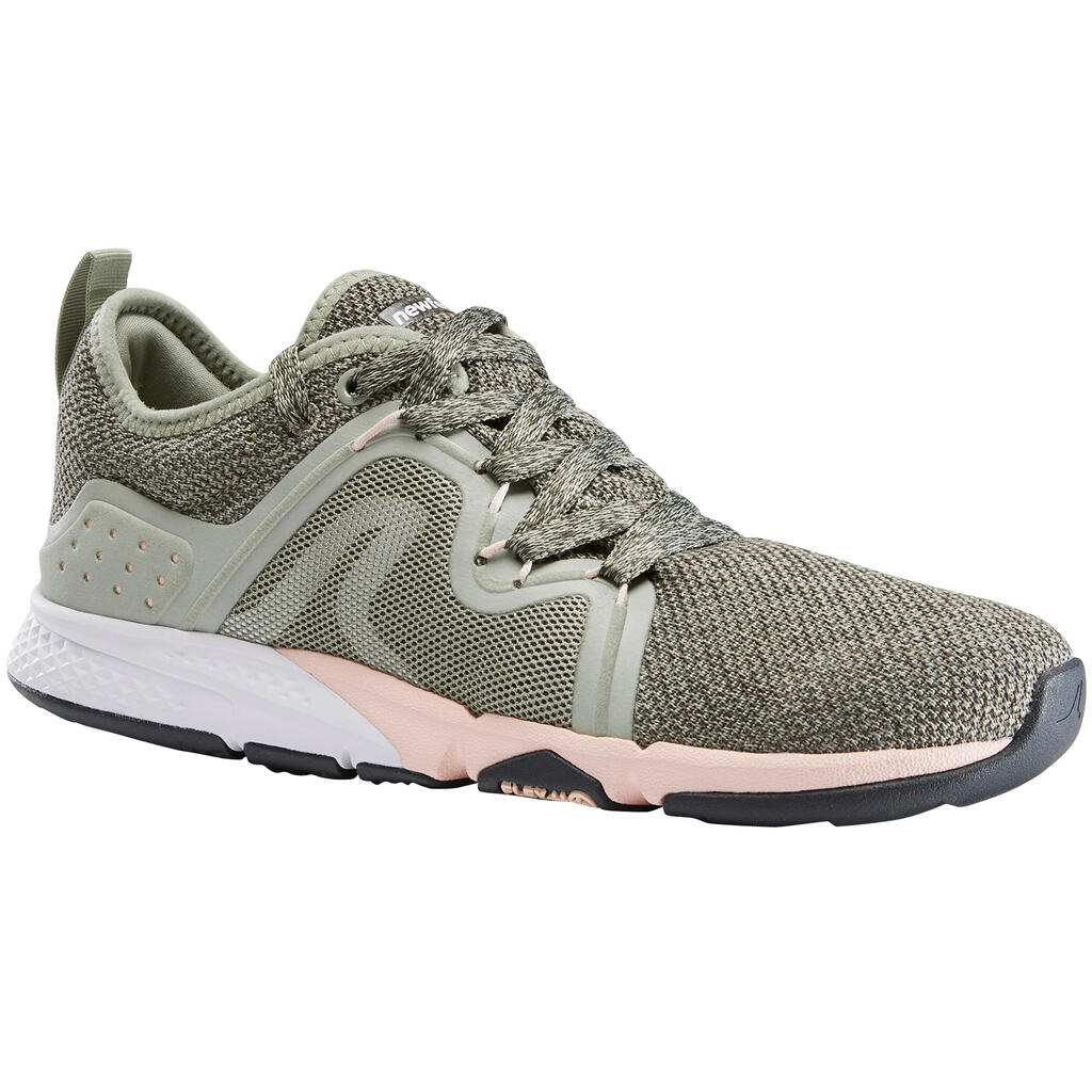 PW 540 Flex-H+ Women's Fitness Walking Shoes - Khaki/Pink