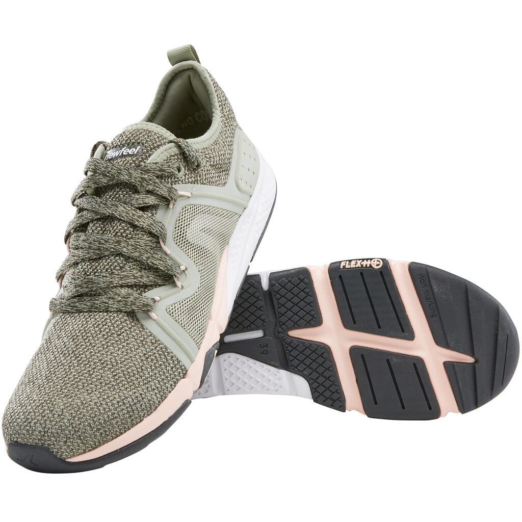 PW 540 Flex-H+ Women's Fitness Walking Shoes - Khaki/Pink