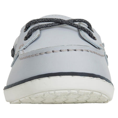 Chaussures bateau en cuir SAILING 500 femme Gris