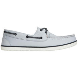 Chaussures bateau en cuir SAILING 500 femme Gris