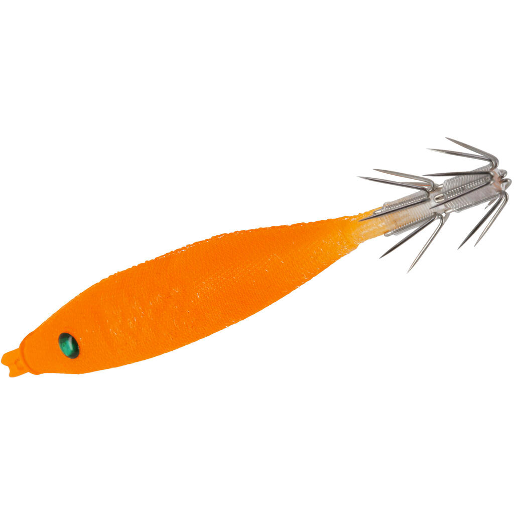 Turlutte EBIKA soft 2.5 90 orange pêche des seiches/calamars