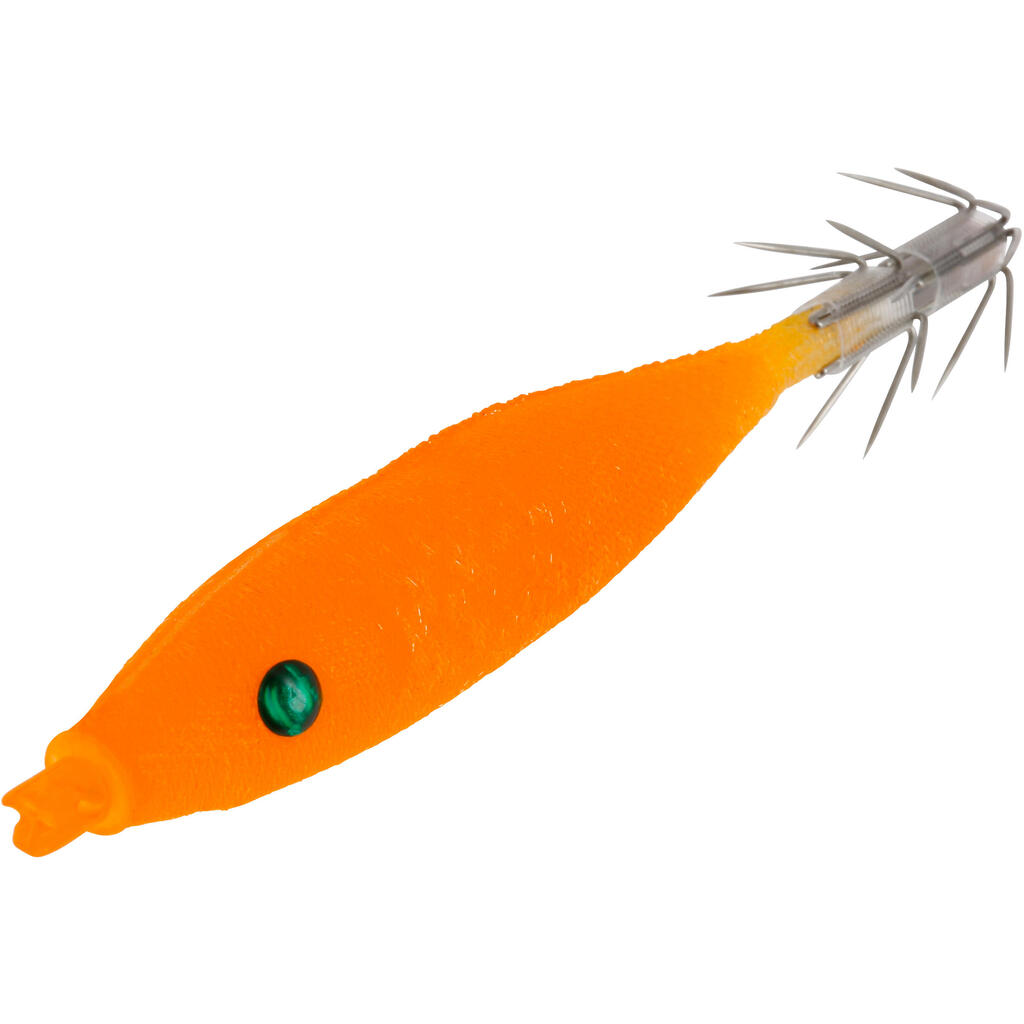 Turlutte EBIKA soft 2.5 90 orange pêche des seiches/calamars