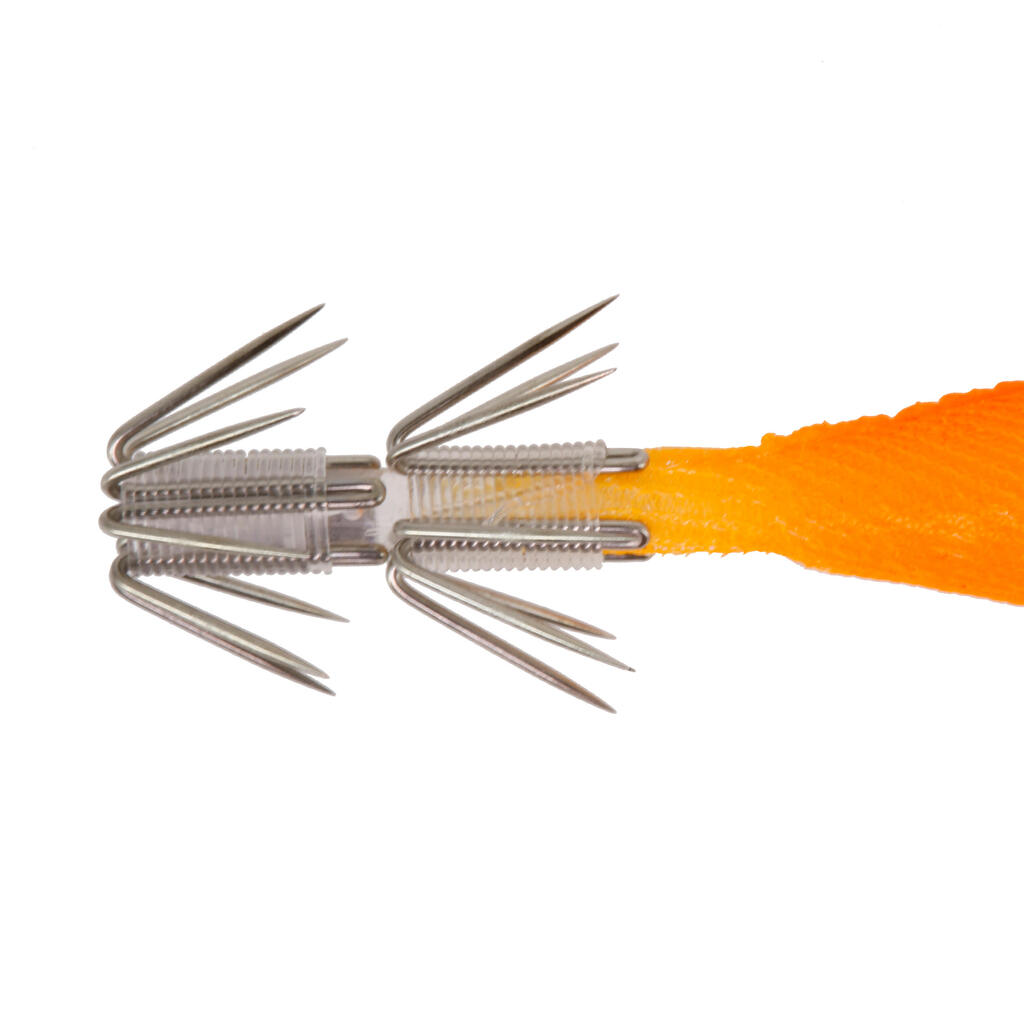 Turlutte EBIKA soft 2.5 90 orange pêche des seiches/calamars