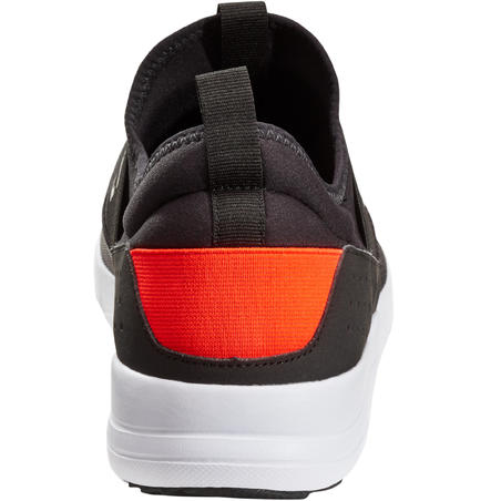 Кроссовки для активной ходьбы PW 160 Slip-On мужские чёрно-оранжевые