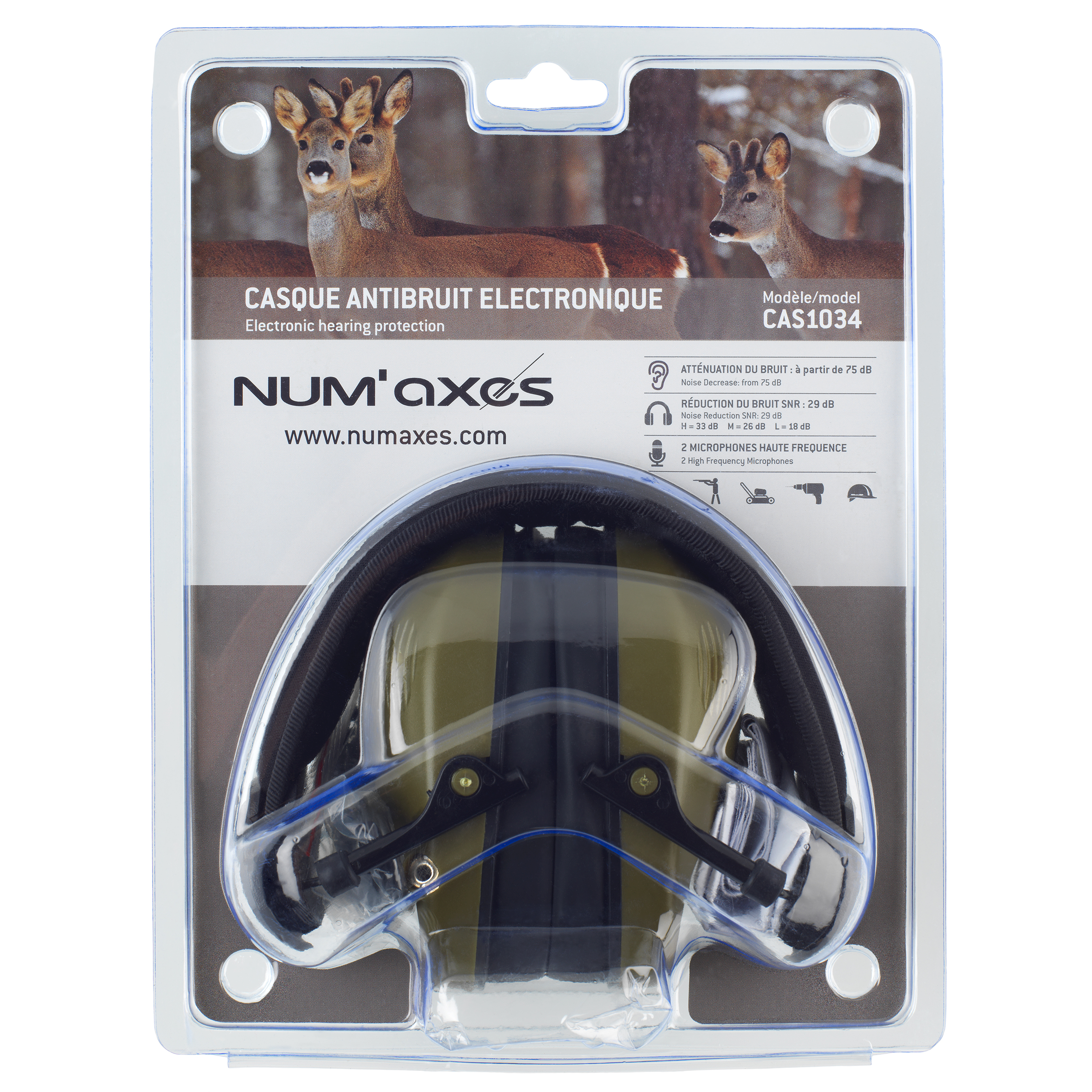 Casque électronique anti - bruit Num Axes CAS1034 vert pour les clubs et  collectivités