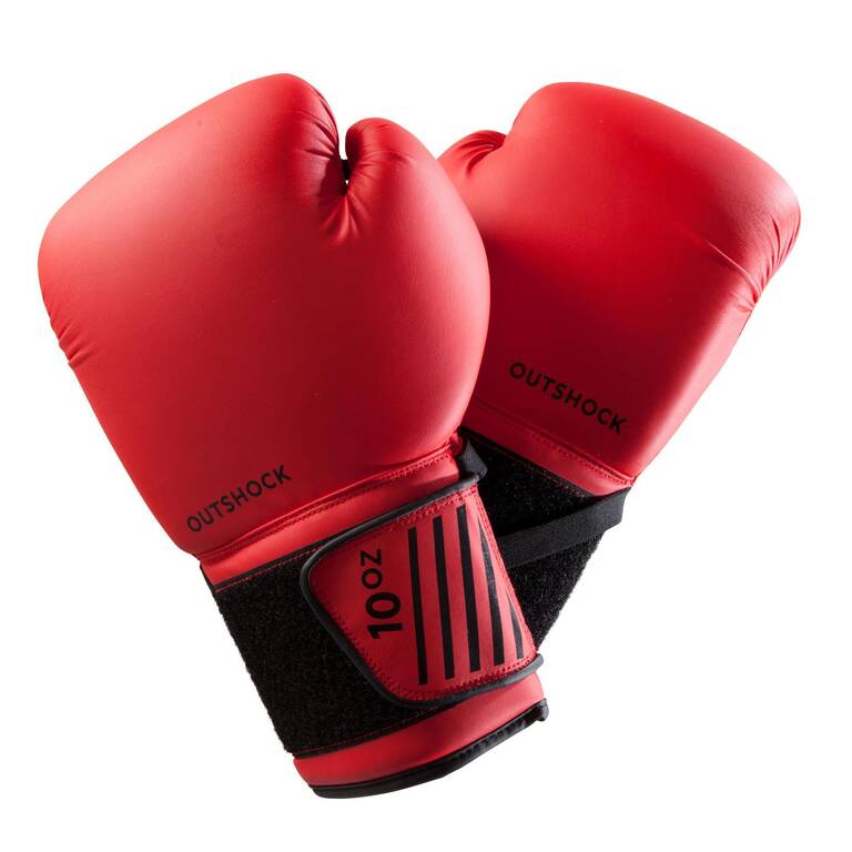 Adult Beginner Boxing Gloves 100 Red