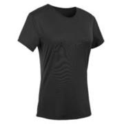 Women's Polyester Round Neck Fitness T-Shirt - Black