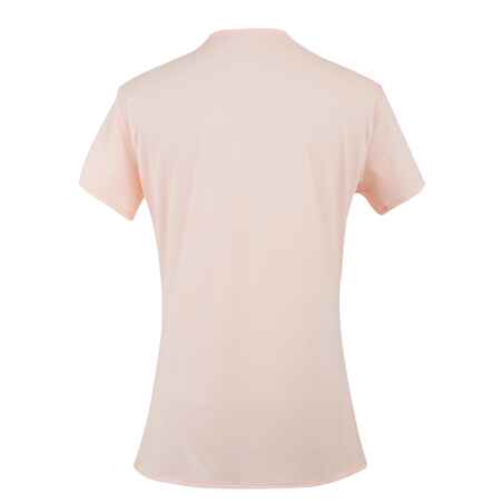 100 Women's Fitness Cardio Training T-Shirt - Pale Pink