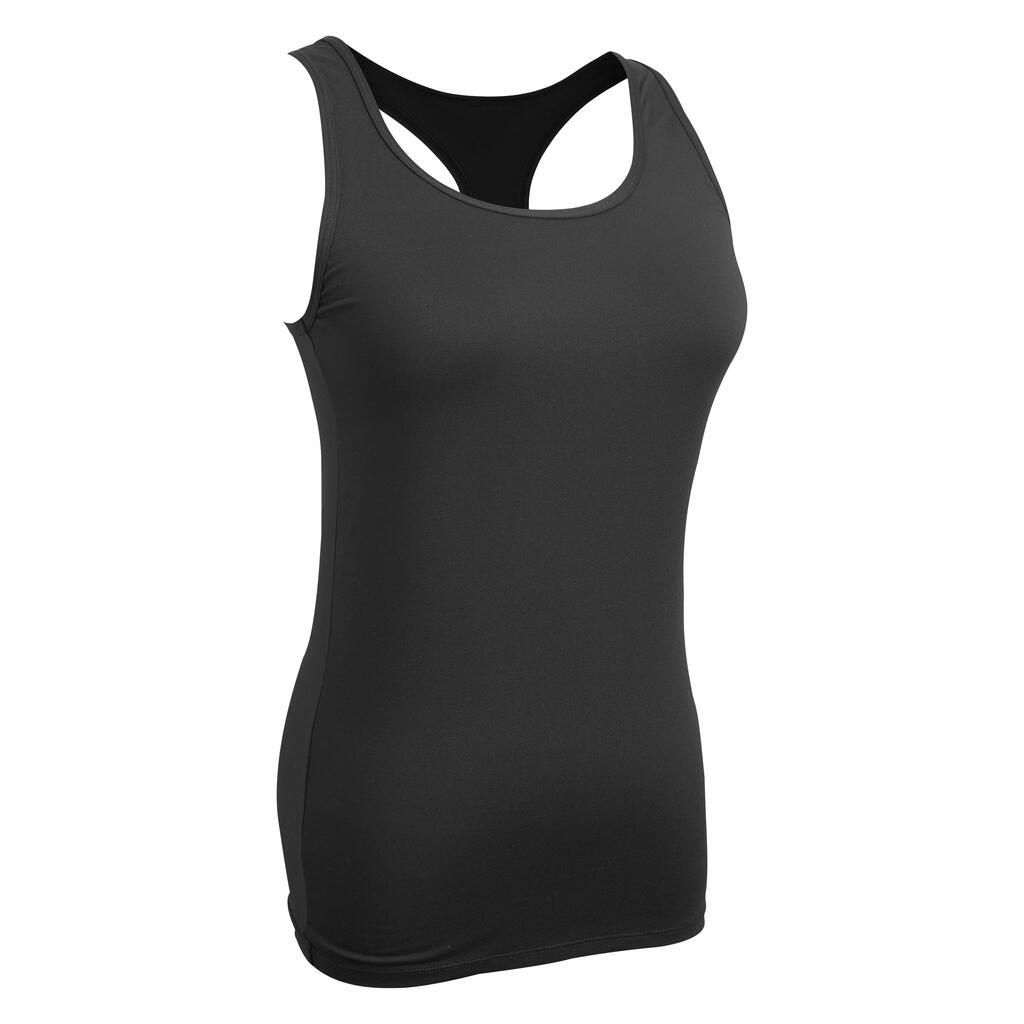 Playera sin mangas fitness cardio-training mujer azul 100