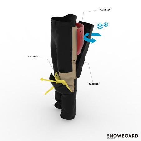 Жіночі штани 500 для сноубордингу - Чорні