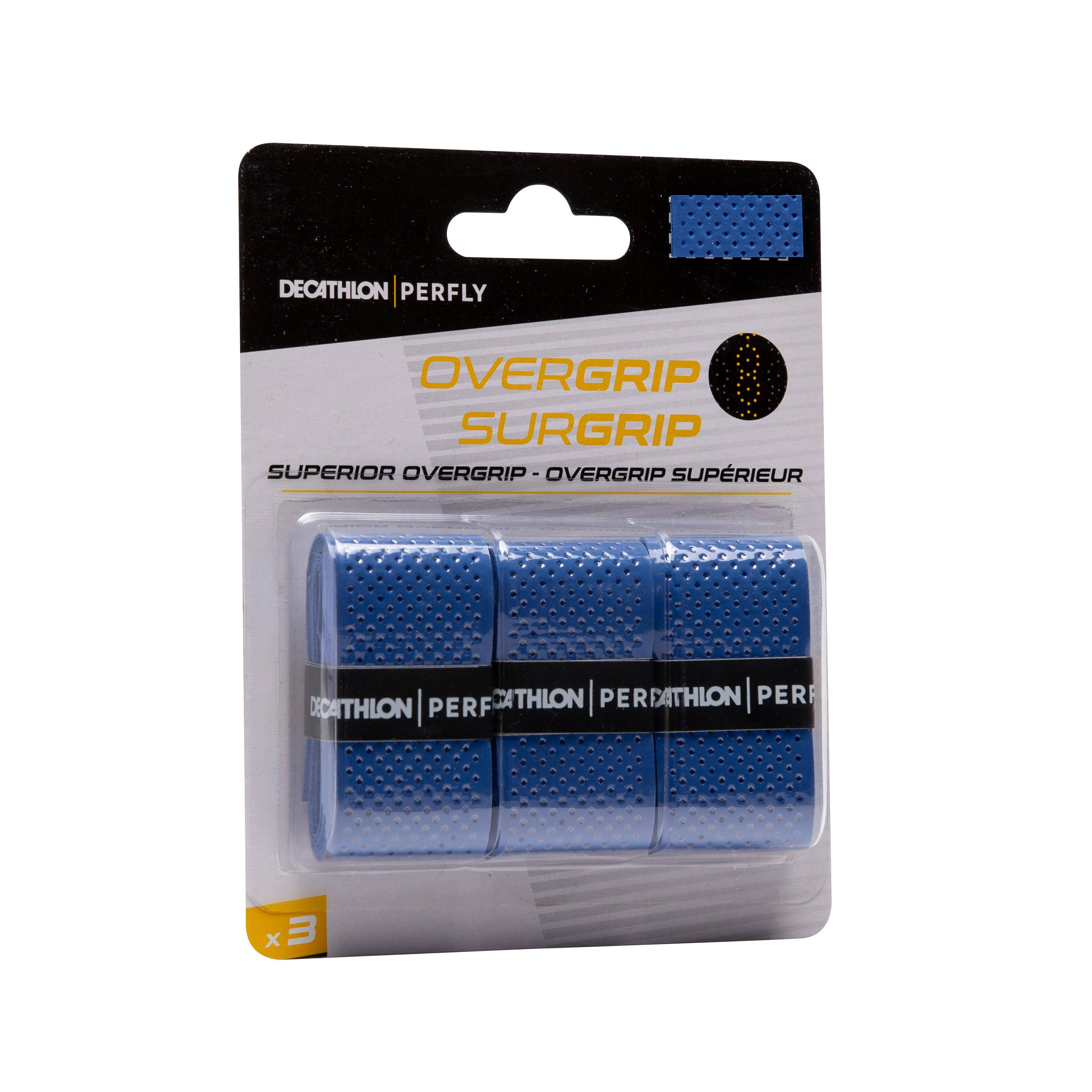 BADMINTON SUPERIOR OVERGRIP X 3 BLUE -  2