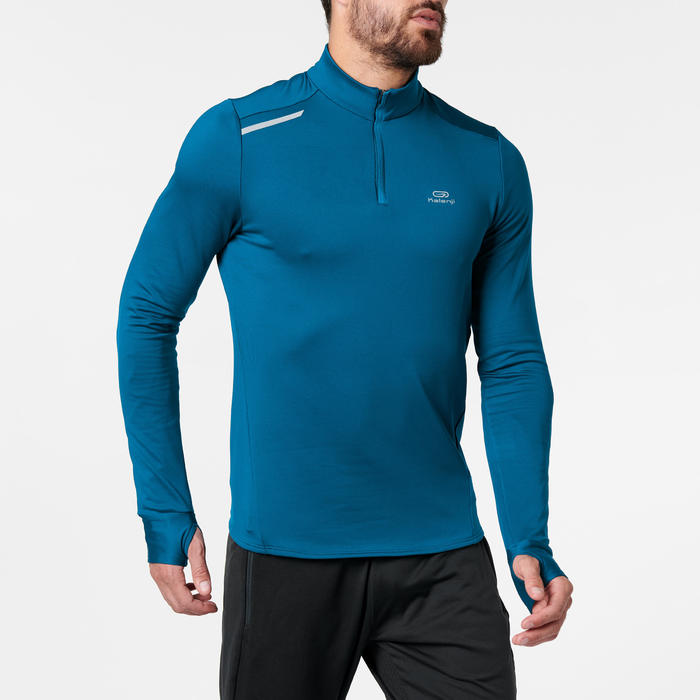 CAMISETA MANGA LARGA RUNNING HOMBRE RUN WARM NEGRA Kalenji Decathlon