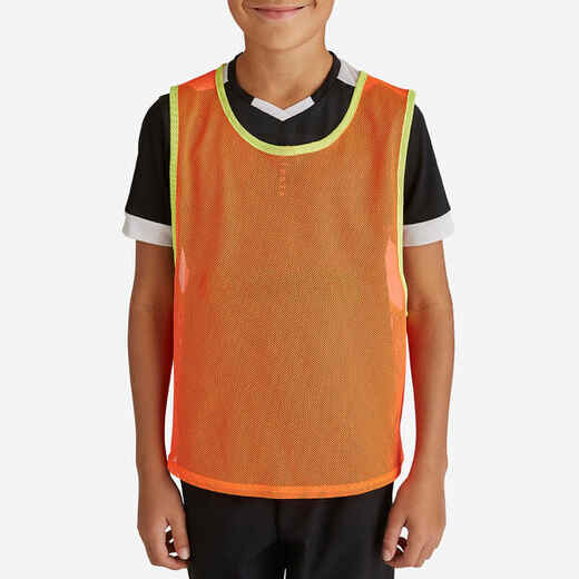 
      Vaikiška komandinio sporto liemenė, neoninė oranžinė
  