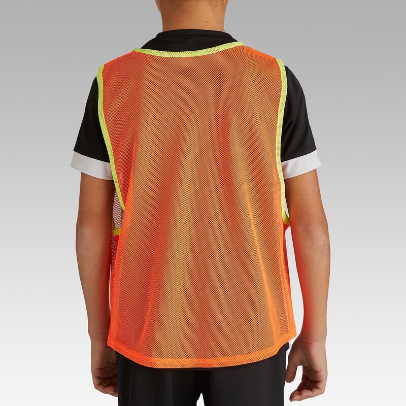 Chasuble sports collectifs enfant orange fluo
