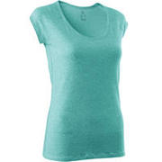 MAJICA KRATKIH RUKAVA ZA GYM & PILATES 500 SLIM FIT RUŽIČASTA