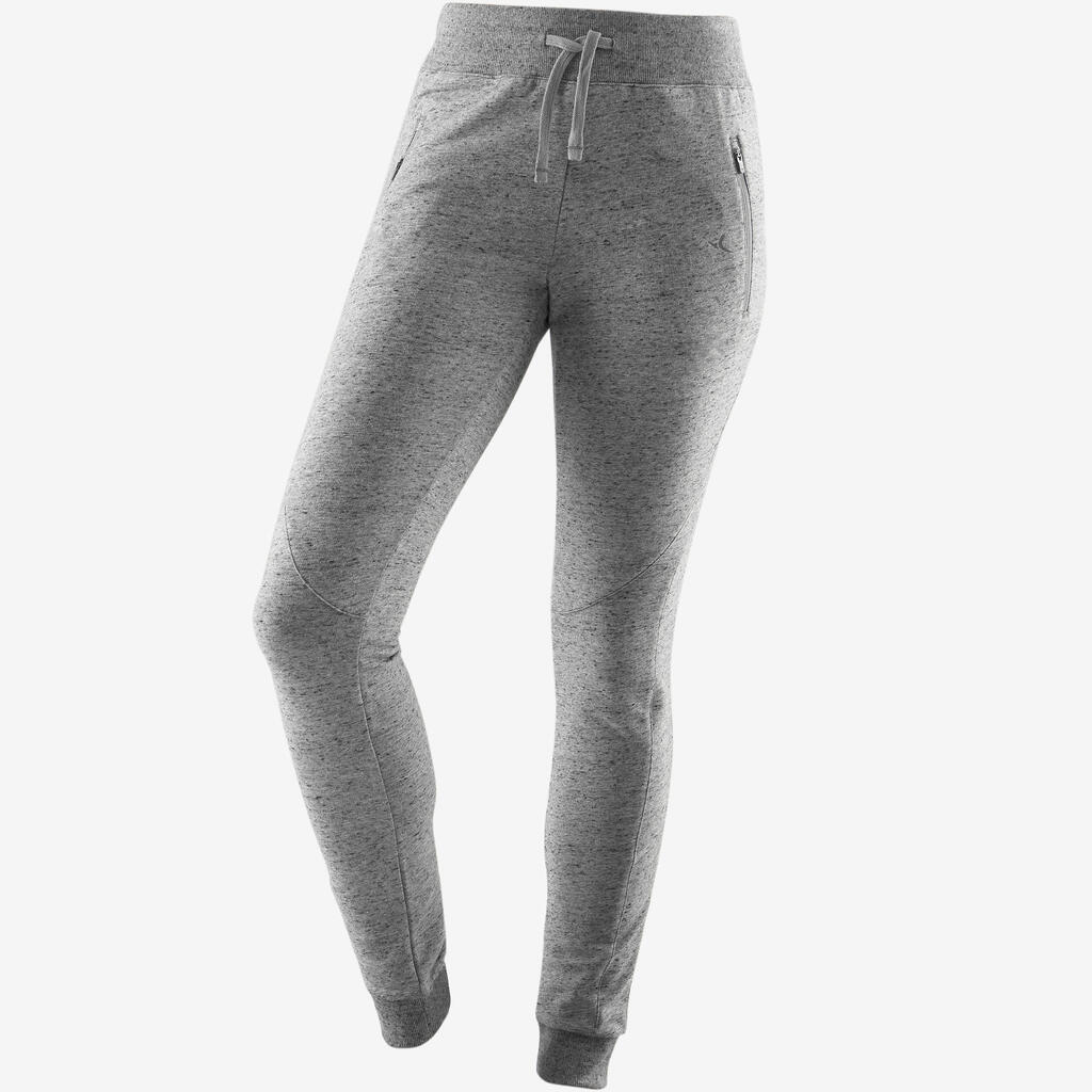 Pantalon Jogging Slim Fitness Femme - 520 Gris chiné