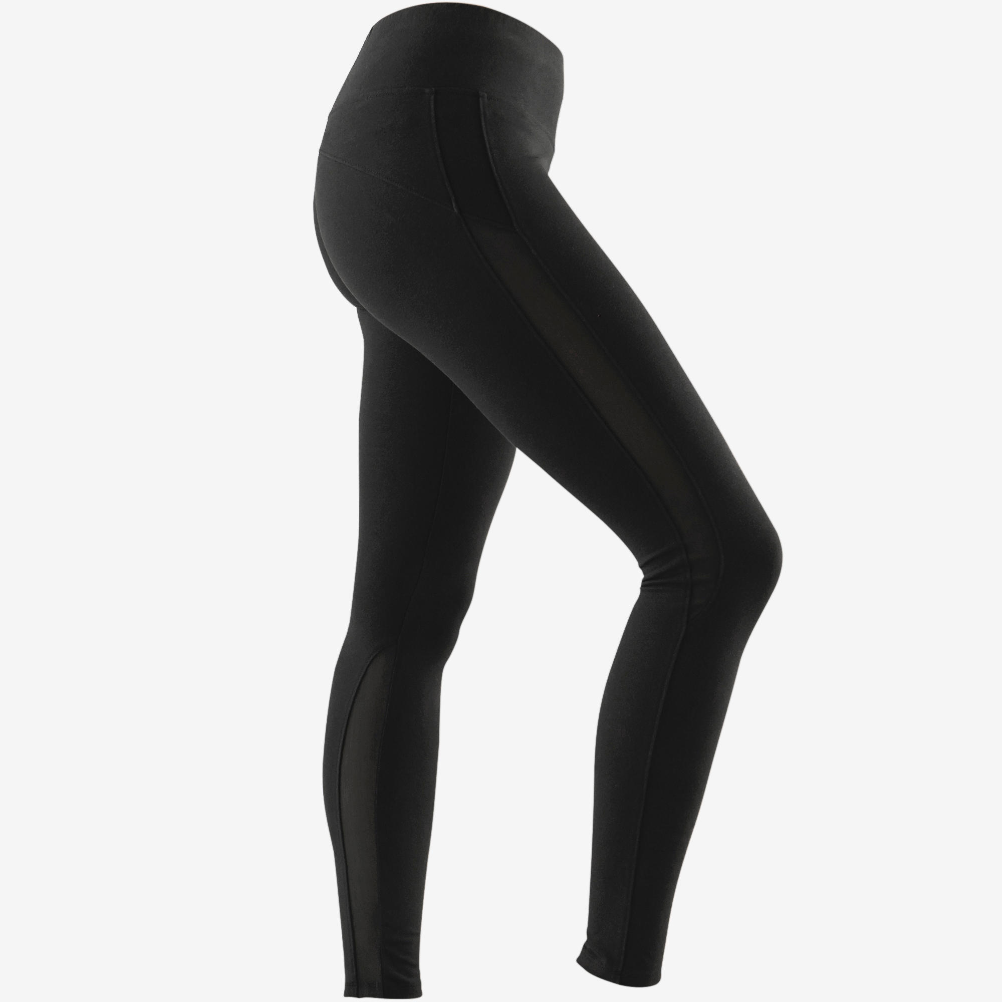 

Women's Slim Fitness Leggings 520 - Black -  By DOMYOS | Decathlon