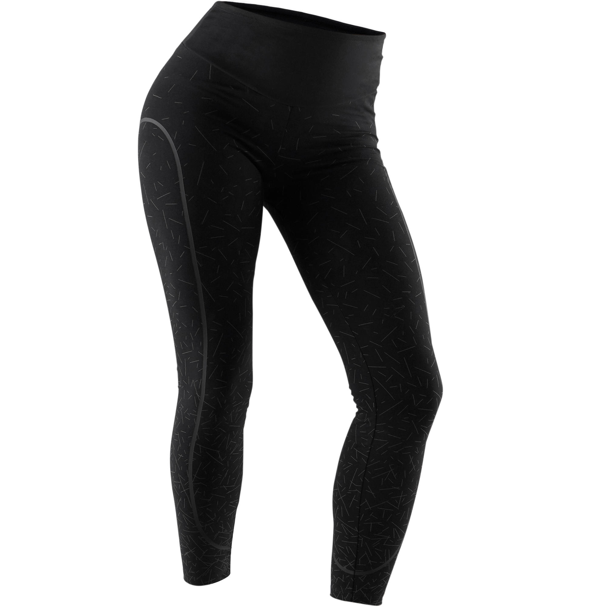 Legging Sport Pilates Gym Douce Femme Galbant Slim Noir Domyos by