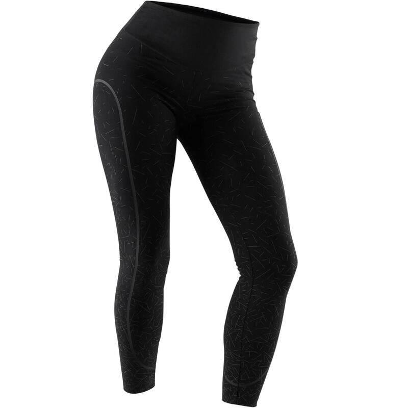 Legging court de sport femme 560 ventre plat et galbant noir