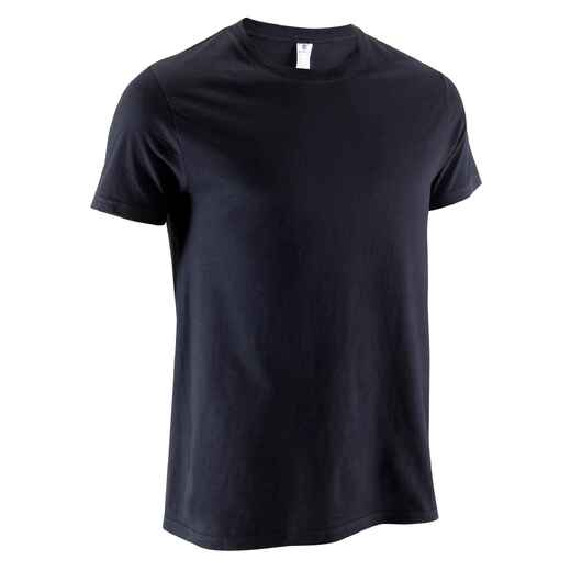 
      T-Shirt Fitness 100 % Baumwolle Herren schwarz 
  