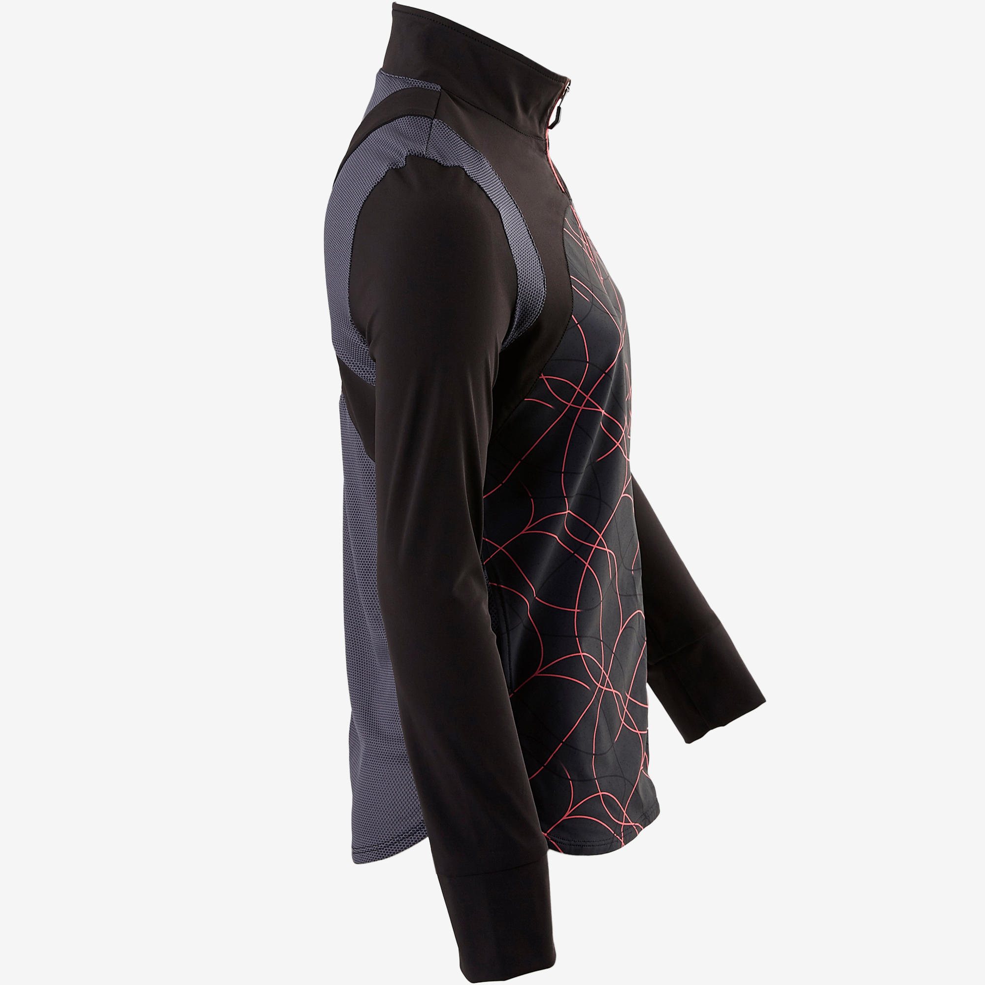 

Girls Jacket Gym Light Breathable S900 - Black AOP -  By DOMYOS | Decathlon