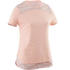 Girls' Breathable Short-Sleeved Cotton T-Shirt 500 - Pink AOP
