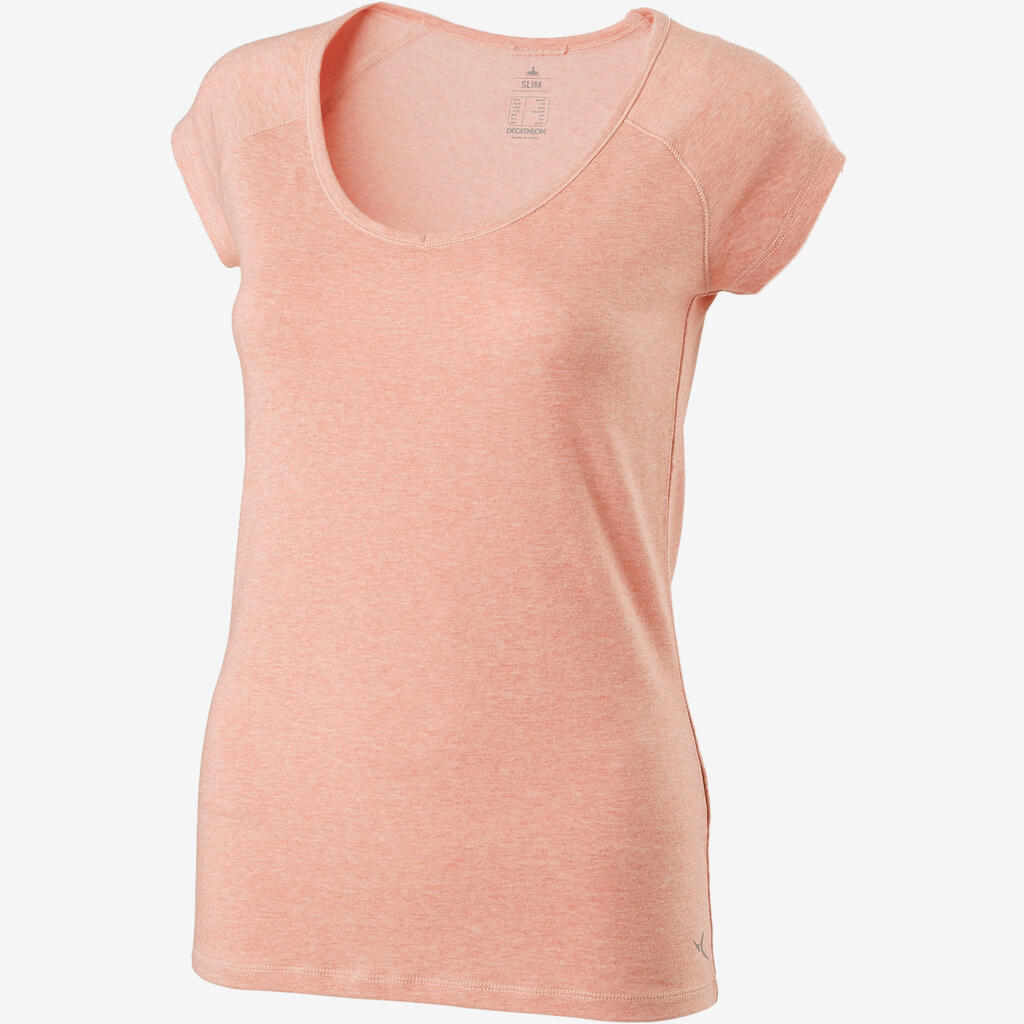 T-Shirt 500 Slim Damen grau