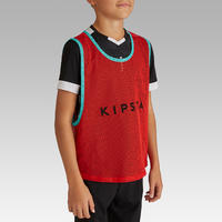 Chasuble sports collectifs enfant rouge