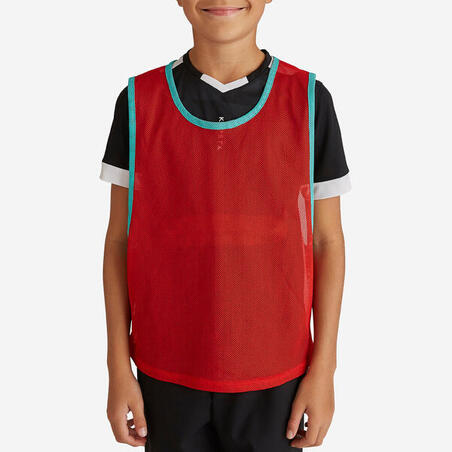 Chasuble sports collectifs enfant rouge