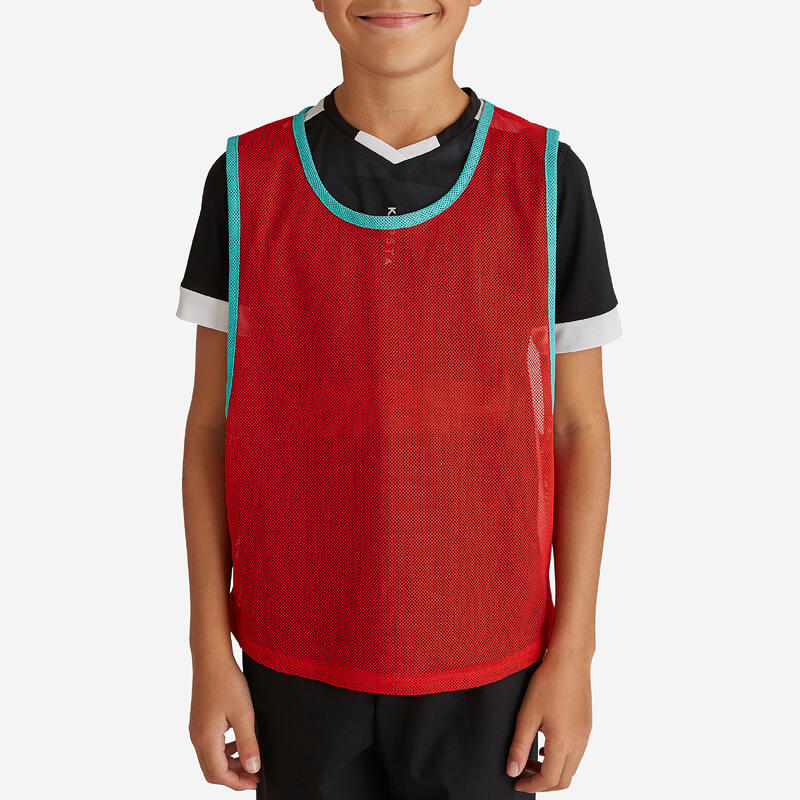 Chasuble sports collectifs enfant rouge