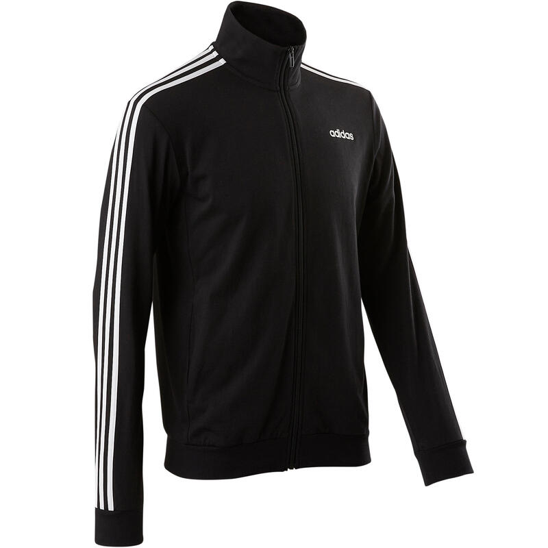 Sudadera Adidas hombre con cremallera negro blanco