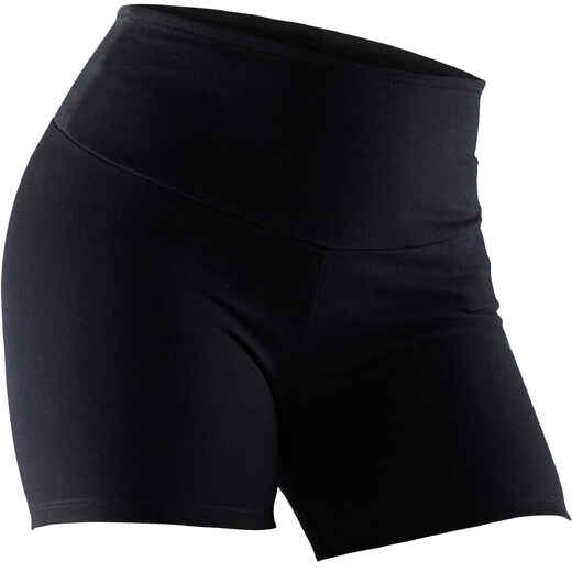 
      Women's Pilates & Gentle Gym Slim-Fit Shaping Shorts 900 - Black
  