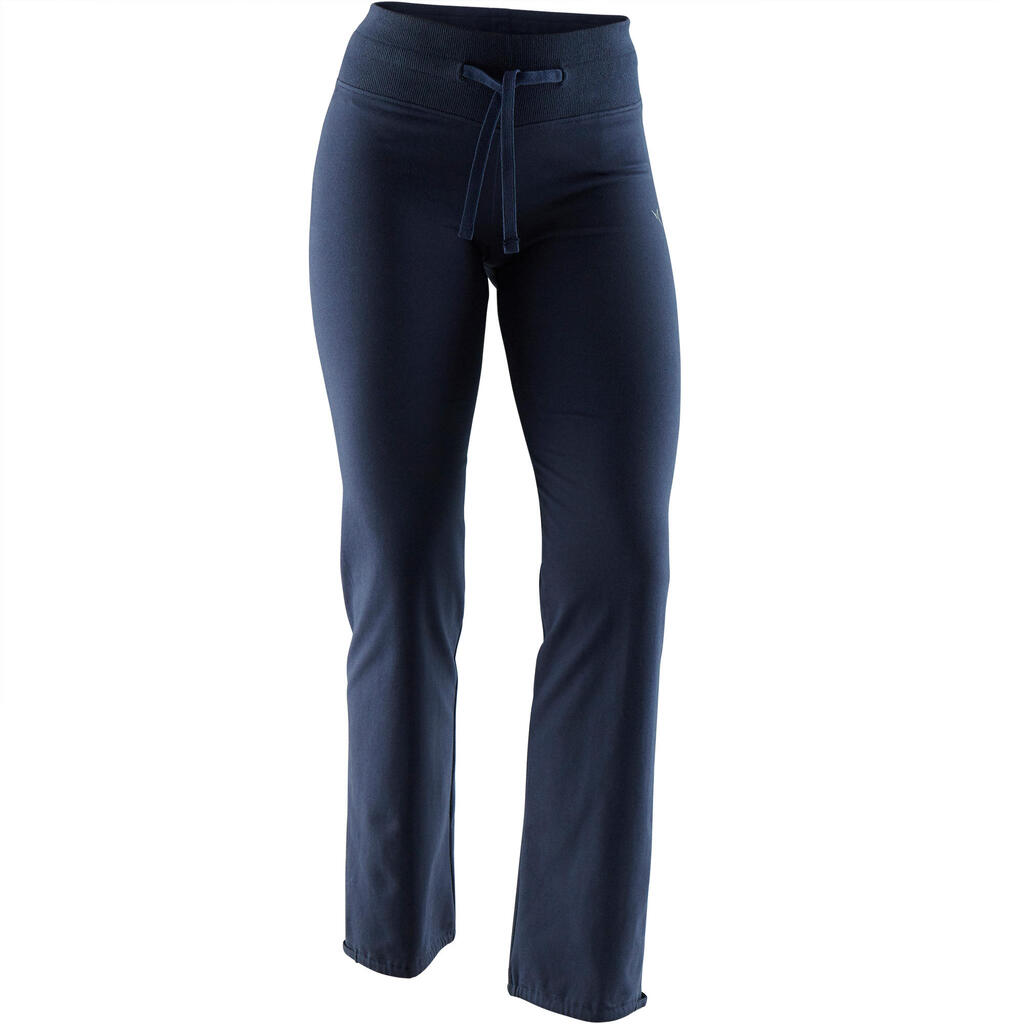 Leggings Komfort+ 500 Regular Pilates sanfte Gym Damen blau