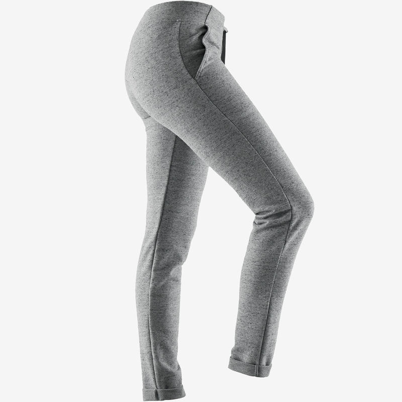 Women's Slim Jogging Bottoms 500 - Grey