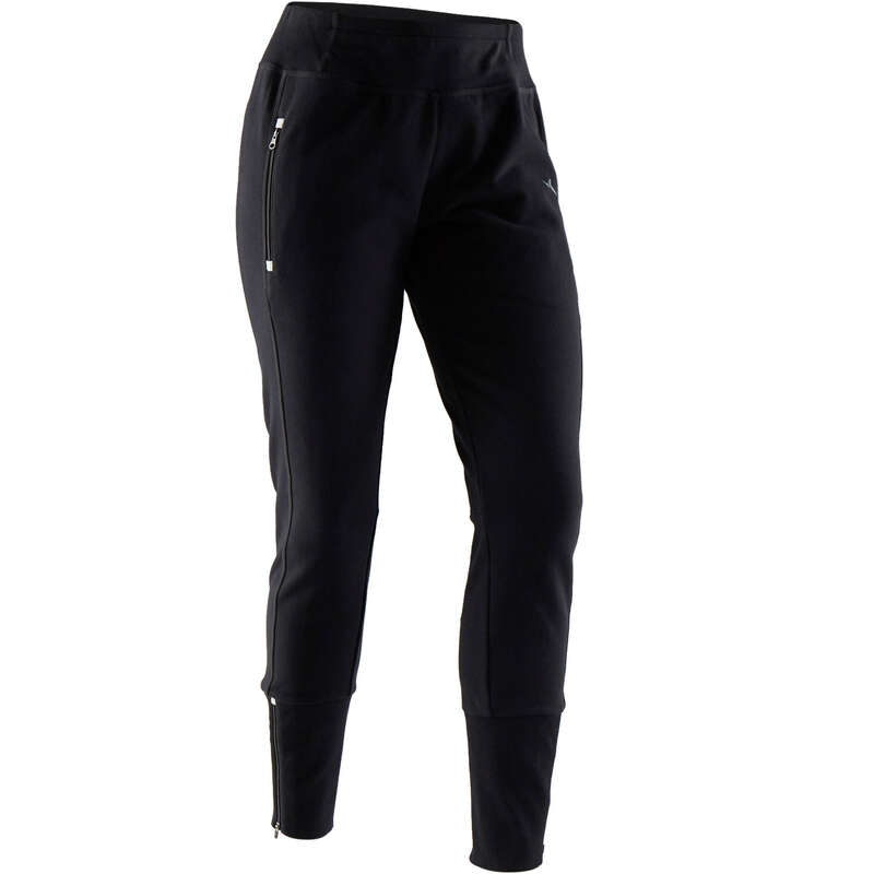 WOMAN PANT JACKET SWEAT Pilates - 500 Heavy Zip Gym Bottoms DOMYOS - Pilates Clothes