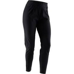 Pantalón carrot Chándal fitness Domyos 100 Mujer Negro Algodón