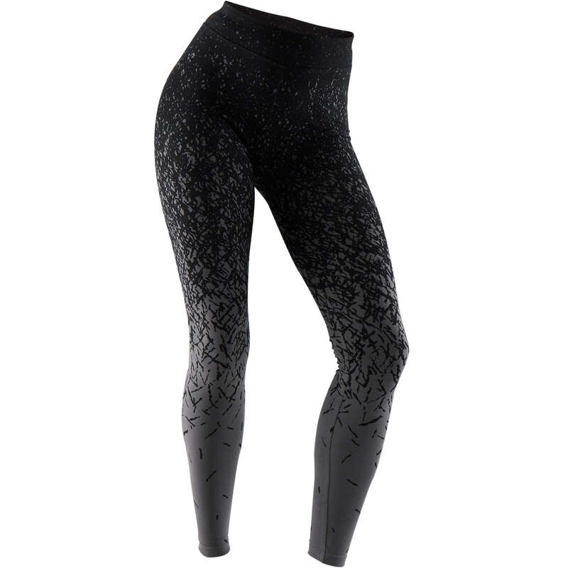 WOMAN T SHIRT LEGGING SHORT Fitness and Gym - Fit+ 500 Slim-Fit Gym Leggings NYAMBA - Gym Activewear